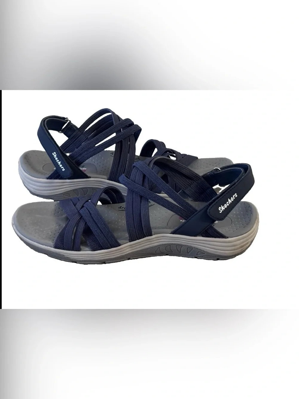 Skechers Reggae Navy Strappy Sandals Size 9.5 EUC